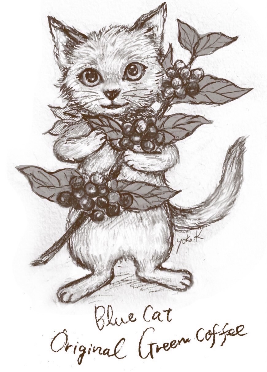 Blue cat organic green coffeeロゴ